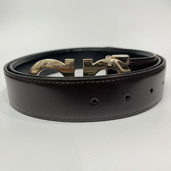 

smooth leather belt luxury belts designer for men big buckle male chastity fashion mens wholesale luxury designer belt gbuckle fashion ge, Black;brown
