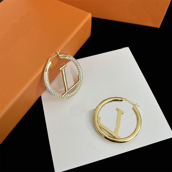 

luxurys designers womens jewelry earrings l old flowers with dianmonds gold women ear rings fashion studs circle, Silver