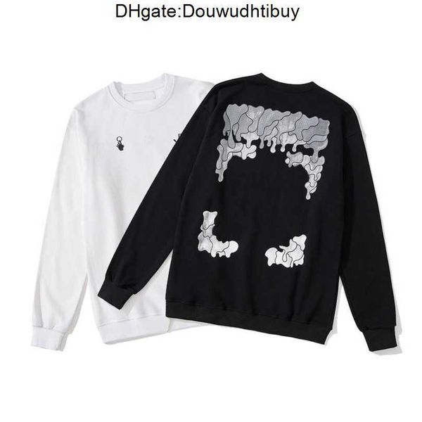 

luxury men's fashion sweatshirts offs brand pullover shirts men arrow letter print hoodies classic women o-neck black white sweater loo