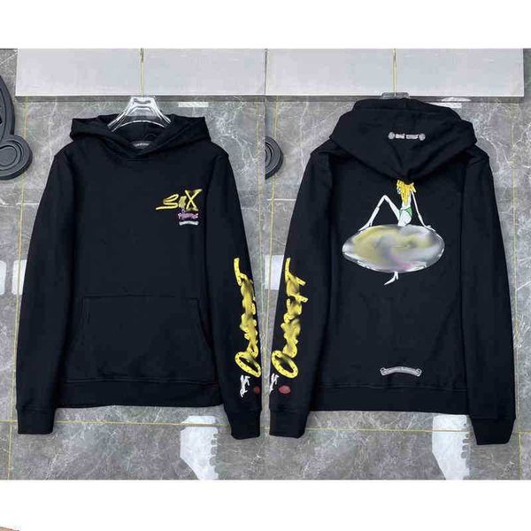 

men's hoodies sweatshirts designer chrome brand luxury jackets zipper men horseshoe cross print ch women loose coat casual sweater 1jv, Black