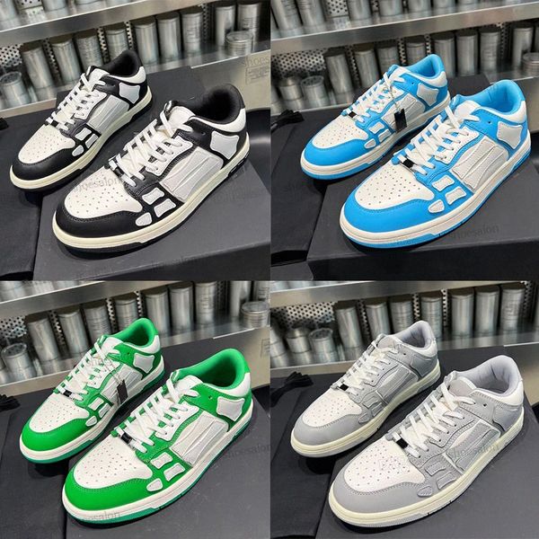 

skel-hi sneakers 2023 luxury casual shoes designer men spring shoes leather bones applique upper eva footbed low-high-sport shoe, Black