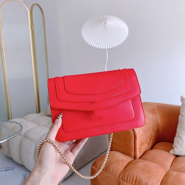 

women's bag casual fashion joker solid color chain shoulder messenger bag black white, Black;red