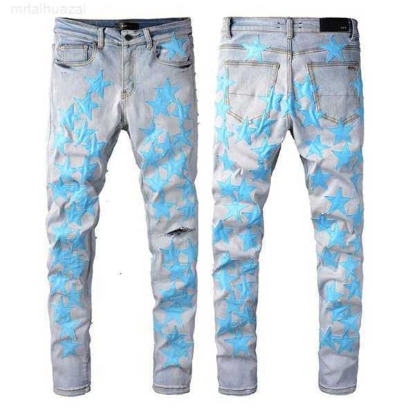 

men's jeans amirs 22ss new fashion mens cool style luxury designer denim pant distressed ripped biker black blue jean slim fitqy0w