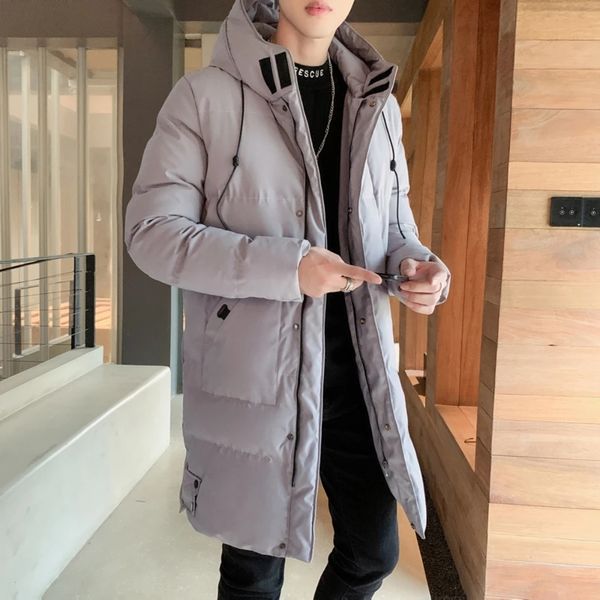 

men's down parkas m8xl men's winter jacket long warm thick parkas hooded jackets coat men outwear outfits casual windbreaker solid, Black