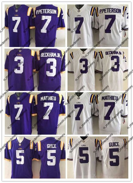 

american college football wear ncaa college lsu tigers football jersey odell beckham jr leonard fournette 5 derrius guice patrick peterson t, Black