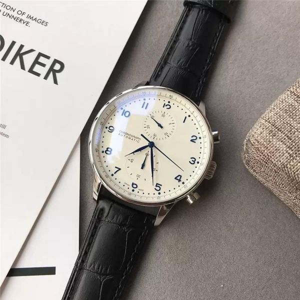 

u1 grade aaa watch new chronograph mens 11 style high-end quality watch 41mm portugieser mechanical automatic mens steel case genuine leathe, Slivery;brown