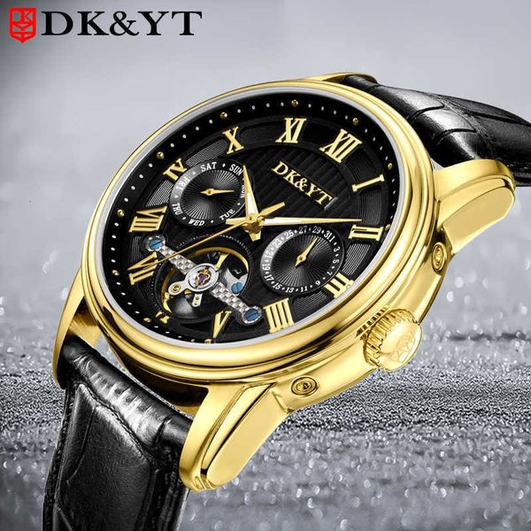 

watch wrist tiktok online celebrity live broadcast luxury fashion waterproof glow wrist men's fully automatic mechanical, Slivery;brown