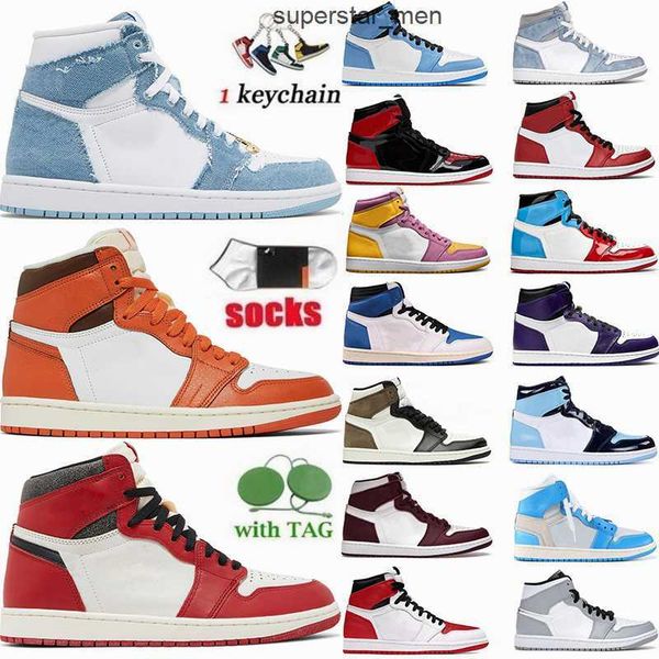 

lost and found 1 basketball shoes 1s denim starfish chicago dark mocha smoke grey taxi yellow toe twist 2.0 mens womens classic sport