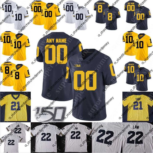 

american college football wear michigan wolverines football jersey jalen mayfield ron johnson donovan jeter ryan hayes carlo kemp chris evan, Black