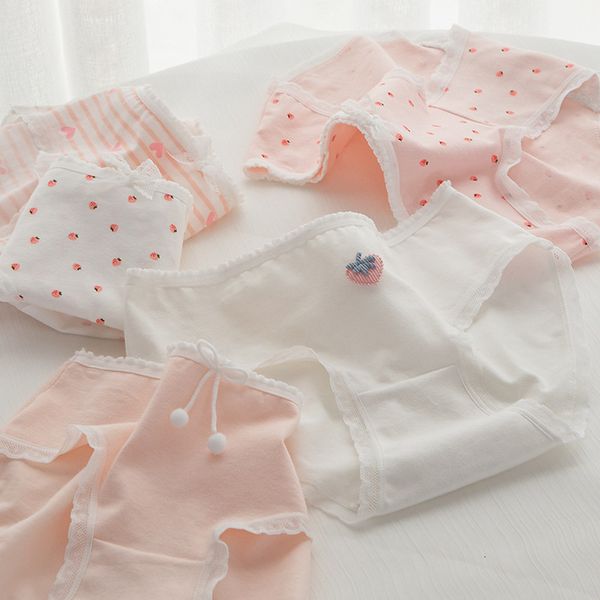 

panties 6pcs set children s underwear strawberry cute print girl s cotton crotch middle waist briefs 221205, Camo