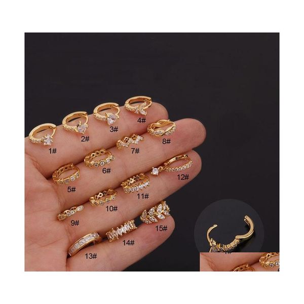 

stud 1piece plated gold sier stud earrings for women jewelry zircon star round leaf piercing fashion teens 252 d3 drop delivery dhqrt, Golden;silver