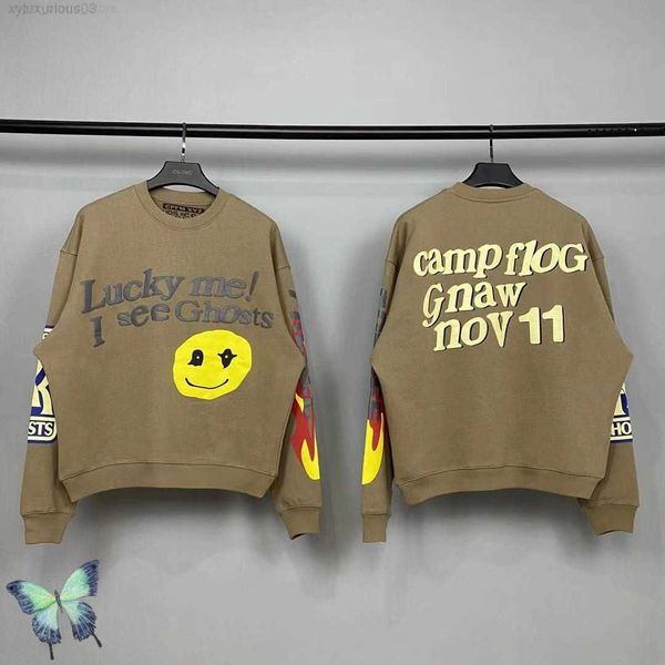 

west heavy fabric lucky me i see ghost kid see ghost fleece sweatshirts w220812, Black