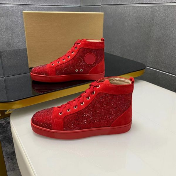 

New Fashion Boots Designer Top Grade Riveted Shoes Lace up Gaobang Couple Shoes Imported Cowhide Rubber Flat Bottom Letter Candy Color Outdoor Anti slip 36-46, 17