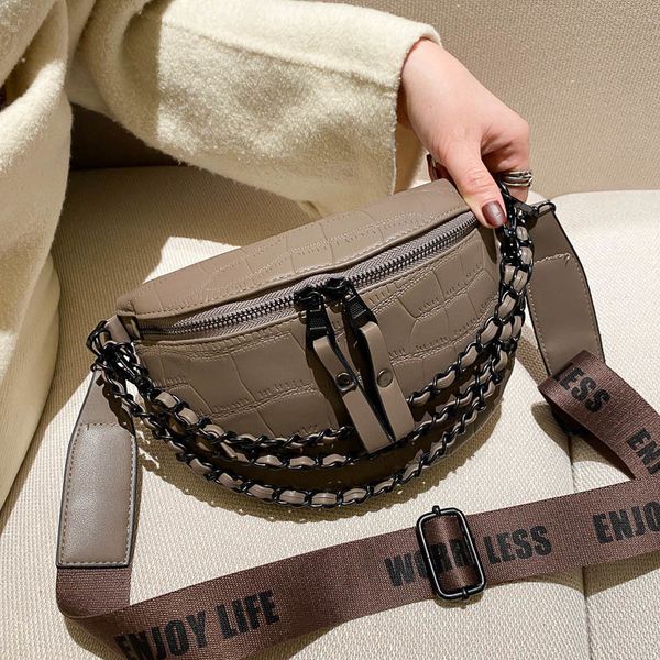

brand designer chain waist bag chest fashion crossbody female packs handbag fanny pack lady belt purse 221203