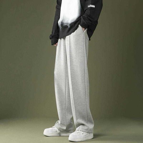 

men's pants men straight harem pants male korean dent sweatpants solid loose casual trousers autumn streetwear man bottoms plus size 3x, Black