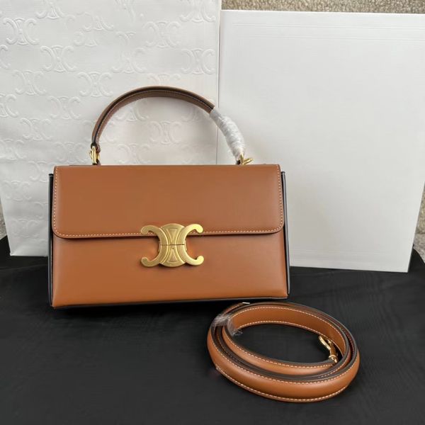 

triomphe cowhide shoulder bag designer crossbody bags box handbag vintage square tote bag removable shoulders strap messenger wallet metal o