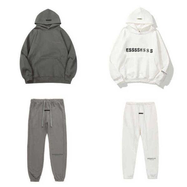 

men's fashion sweatshirts luxury tracksuits essentials letter hoodies men women sportswear hooded pant coat sweater casual pullover co, Gray