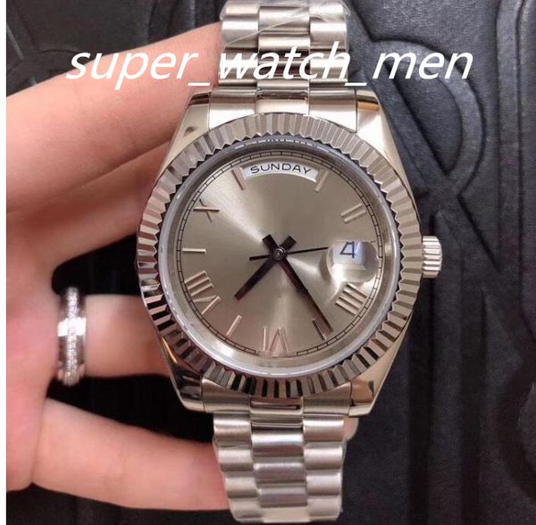 

6 style men watch steel news mens watches red dial day date daydate automatic mechanics 41mm sapphire glass stainless 238239 118239 mens wat, Slivery;brown