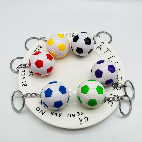 

creative football keychain pendant 4cm diameter fashion jewelry sports bag keychains accessories gift, Silver
