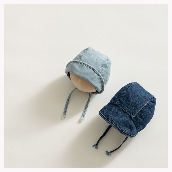 

caps hats denim bonnet spring autumn kids court hat for girls boys adjustable infant beanie korea style 0 6years 221205, Yellow