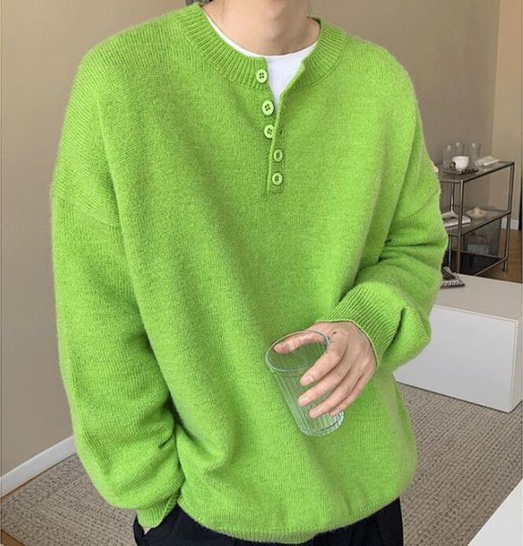 

men's casual sweaters coats round neck long sleeve wool sweater in warm knitting