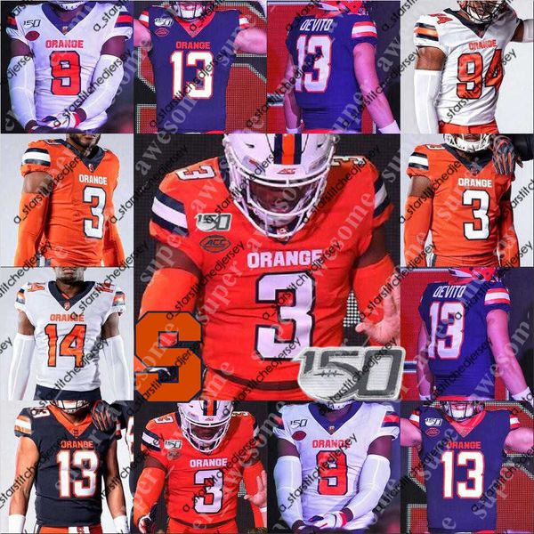 

american college football wear syracuse orange football jersey cameron dantley 32 daryl johnston 35 jim nance 85 rob moore 81 david tyree 51, Black