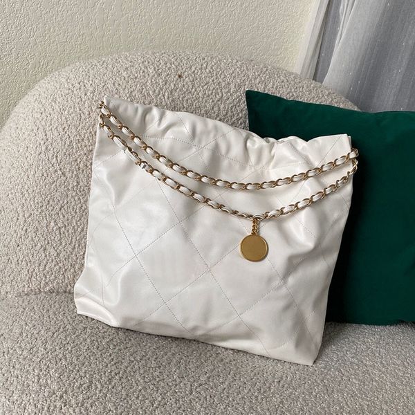

luxury messenger bag black shopping bags waxed leather white gold hardware designer one-shoulder ladies commuting cute chain fashion leather