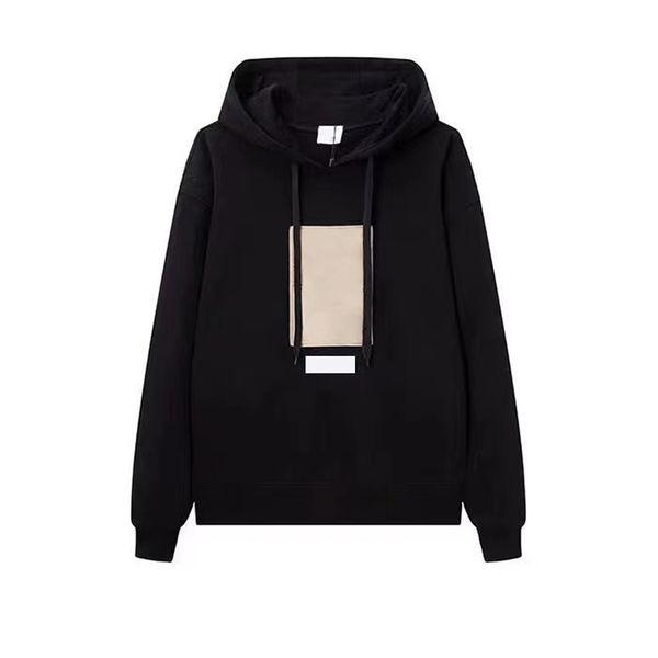 

womens mens hoodies fashion double bur autumn and winter men's long sleeve hooded pullover clothes sweatshirt e131, Black