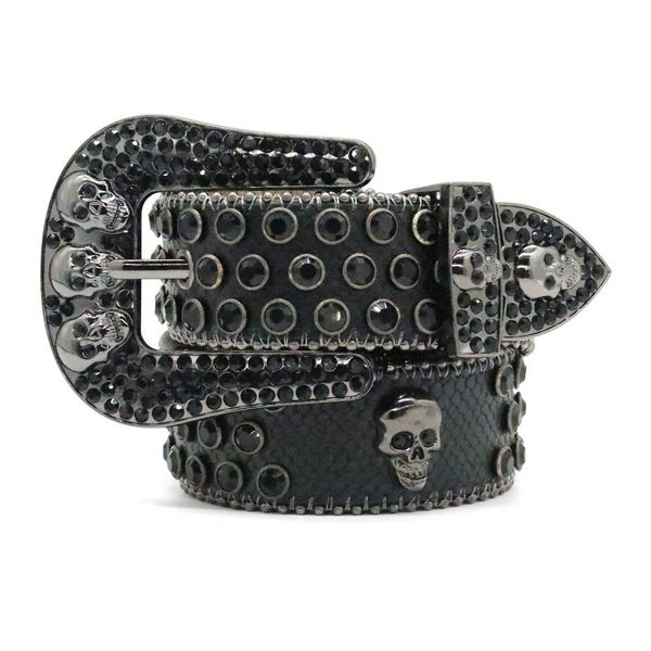 

belt for woman designer belt man bb belts shiny diamond waistbands white luxury beaded skull snake crocodile pattern personalized punk style, Black;brown