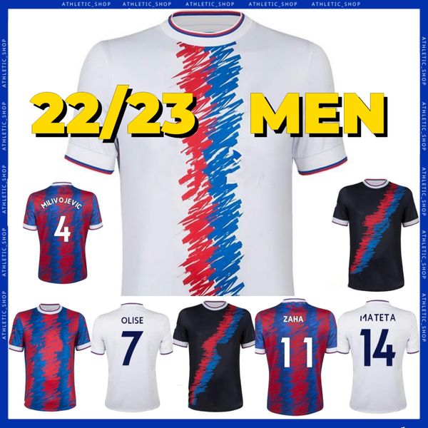 

palace soccer jerseys 22/23 zaha milivojevic townsend sakho benteke mateta eze mcarthur men kids kits sock full sets football shirt 2022 202, Black;yellow