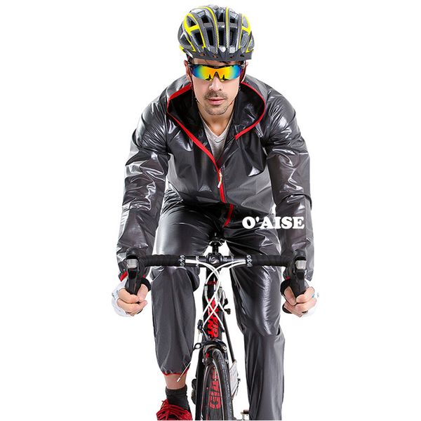 

road cycling rain jacket pants set for biking sports and commuting qf01, Black;white