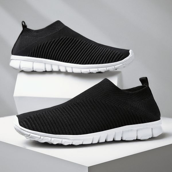 

height increasing shoes ultralight comfortable casual couple men women sock mouth walking sneakers soft summer big size 35-47 221203, Black;white