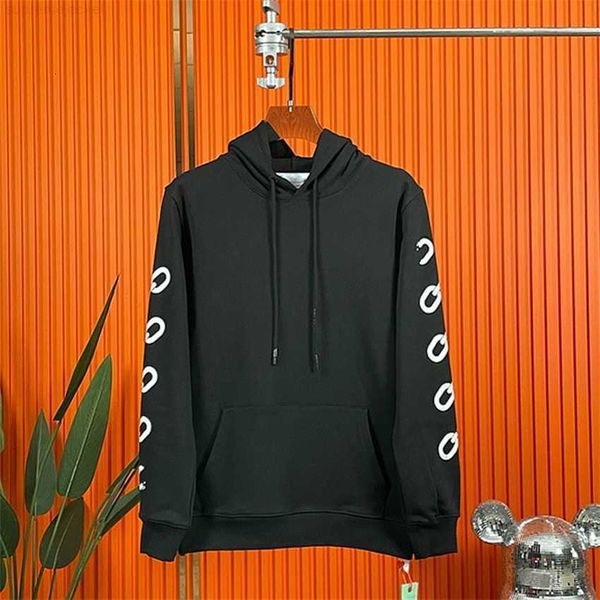 

branded hoodie sweatshirt spring autumn winter new chain printed long sleeve hoodie casual sports couple men and women, Black