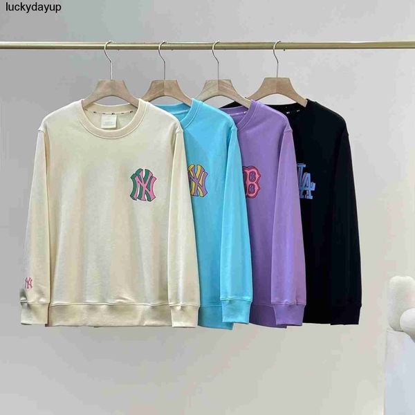 

men's hoodies designer sweatshirts mlb winter new ice cream color print fashion casual loose couple sweater hoodie, Black