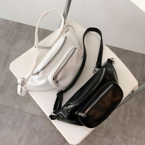 

waist bags dihope womens spring wild female super wave shoulder fashion phone pouch soild color leather belt chest bag 221205