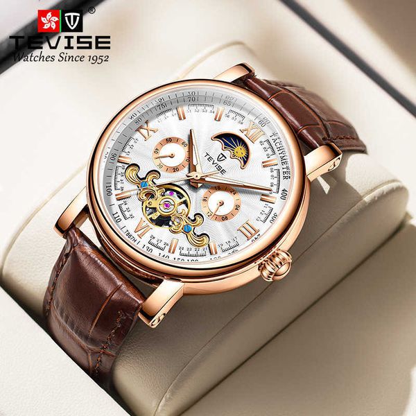 

watch wrist live broadcast of the same mechanical fully automatic high-end fashion tourbillon men's, Slivery;brown