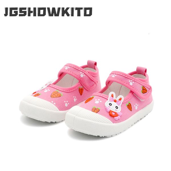 

sneakers jgshowkito girls canvas shoes soft sports kids running candy with cartoon rabbit carrots prints children 221205, Black;red