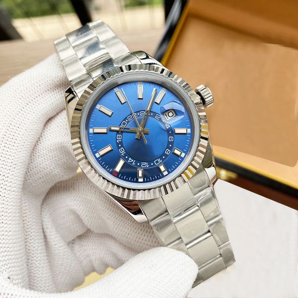 

men watch automatic mechanical 40mm wristwatch stainless steel designer wristband montre de luxe bracelet, Silver