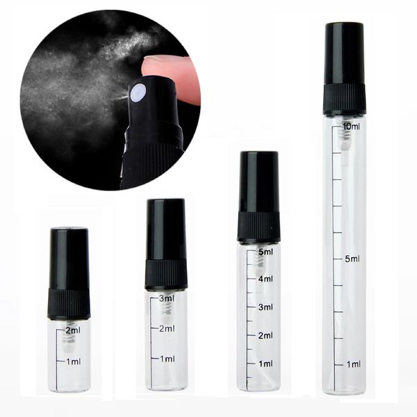 

makeup tools 50100pcs 23510ml clear scale glass bottle portable perfume spray bottles travel perfume atomizer cosmetic container garrafa 221