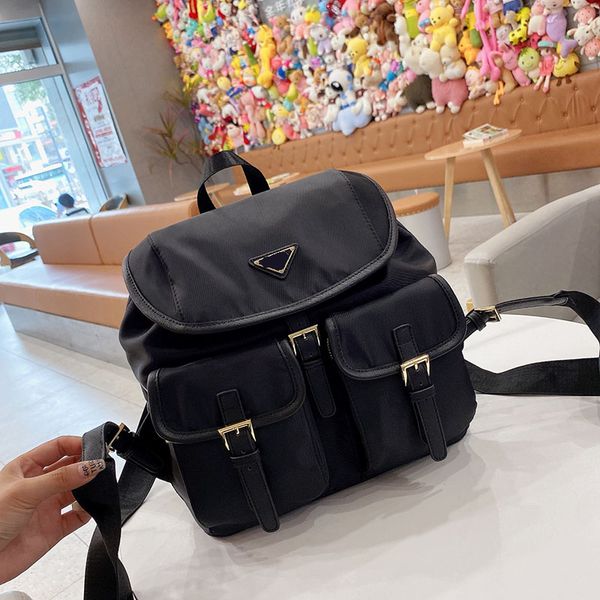 

flap nylon backpack bag women drawstring crossbody bags classic shoulder handbags knapsack leather fashion triangular sequins capacity multi
