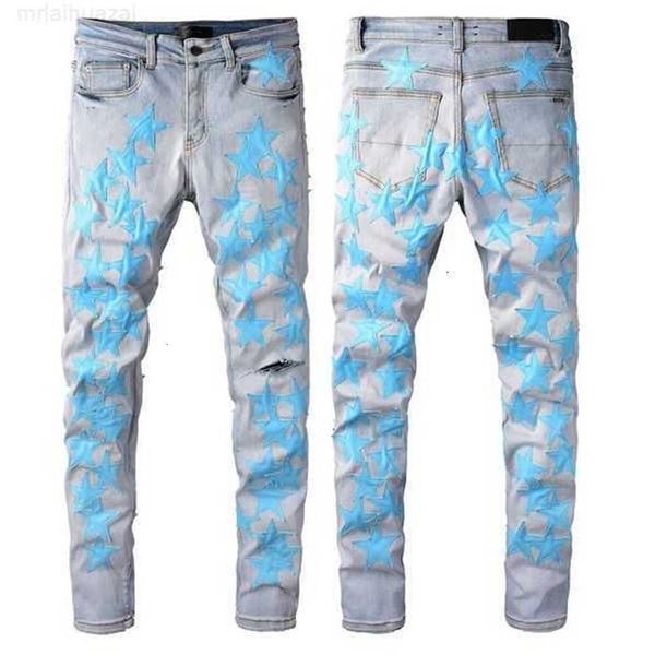 

men's jeans fashion mens cool style luxury designer denim pant distressed ripped biker black blue jean slim fit motorcycle size 28-40w1