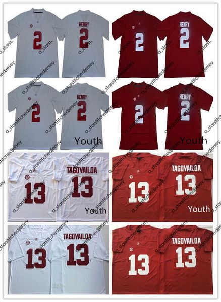 

american college football wear 2019 men youth new arrival alabama crimson tide derrick henry ncaa 13 tua tagovailoa kids college football je, Black