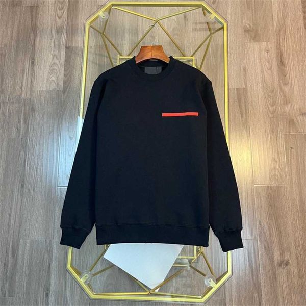 

branded hoodie sweatshirt autumn and winter men's pullover 100% cotton terry lovers 2022 high blouse, Black