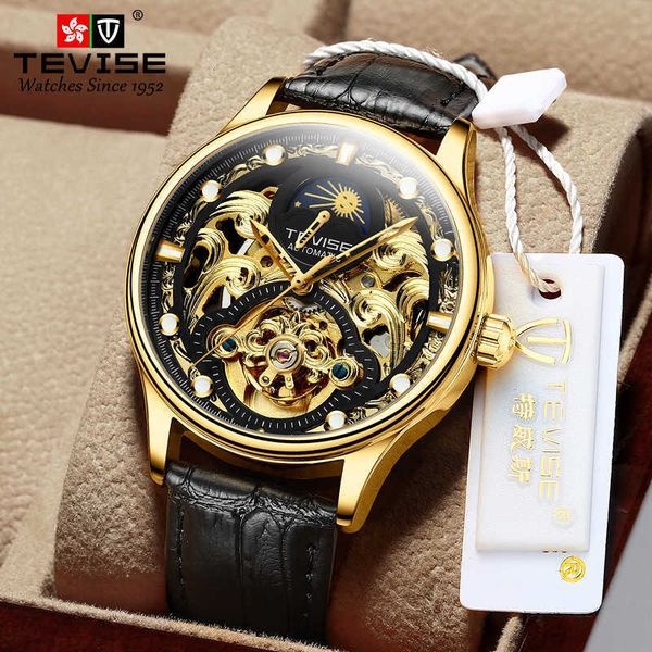 

watch wrist new fashion men's hollow tourbillon movement high-grade business full-automatic mechanical, Slivery;brown
