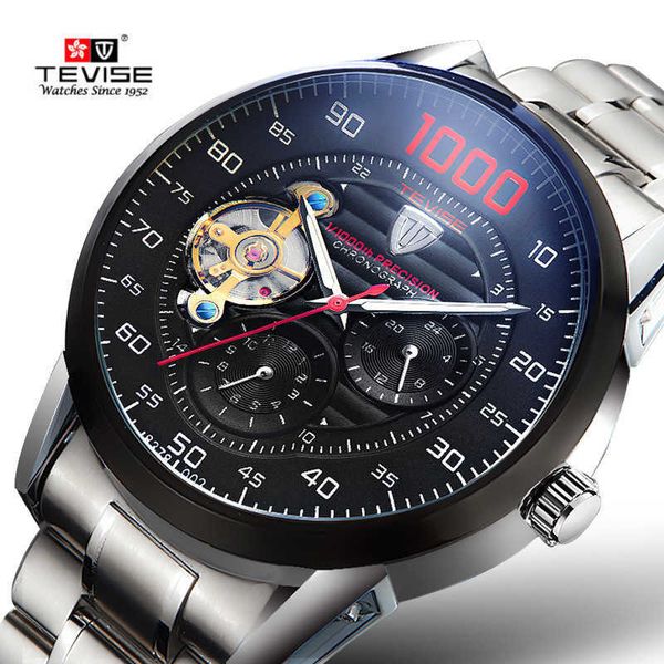 

watch wrist swiss twiss fully automatic hollow out mechanical tourbillon new men's high-grade, Slivery;brown