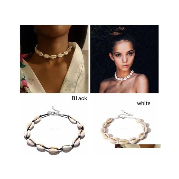 

chokers shell choker necklace rope chain natural collar boho seashell chokers necklaces women summer beach party jewelry drop delive dheoc, Golden;silver