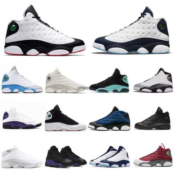 

new men women basketball shoes 13 13s jumpman obsidian red flint aurora green houndstooth mens outdoor sports 40-47, White;red