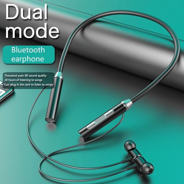 

new bt63 earphones neck-mounted bluetooth headset sports wireless headset large battery binaural magnetic suction