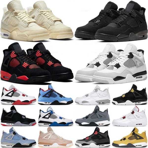 

basketball shoes mens sports sneakers military black cat red thunder sail university blue white tour yellow motorsports bred 4 4s for men wo