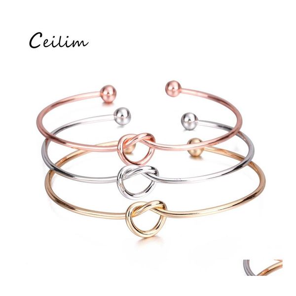 

bangle fashion tie knot bracelet bangles simple twist cuff open bridesmaid jewelry adjustable bangle for women party wedding diy dro dh9dd, Black